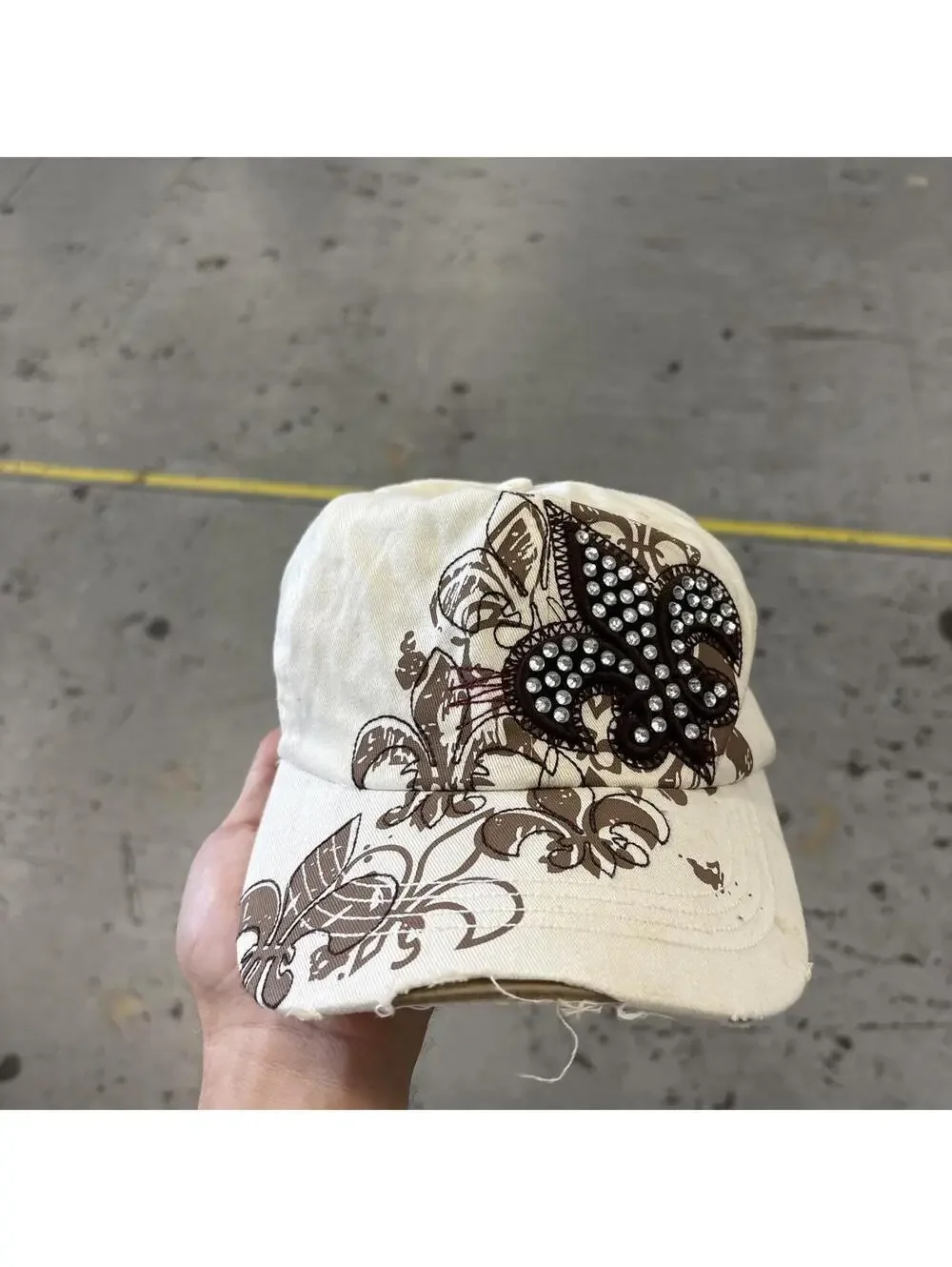 vintage Y2K rhinestone hat